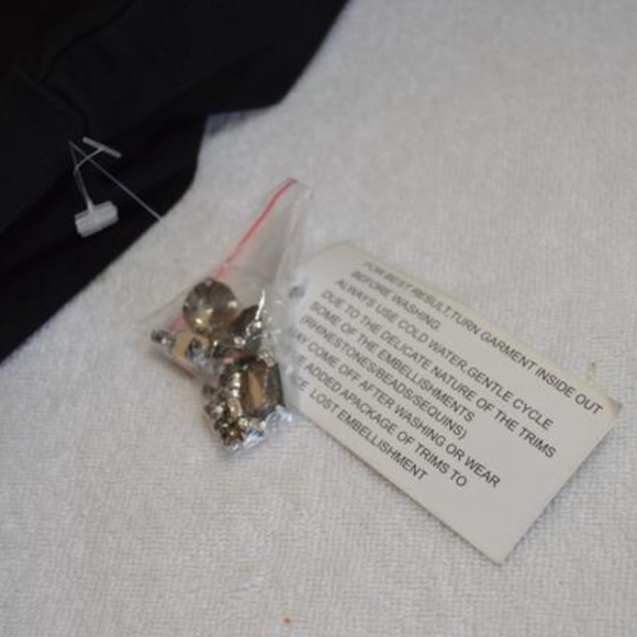 Denim  Black New Stretch Bead Detail Moto - Picture 3 of 7